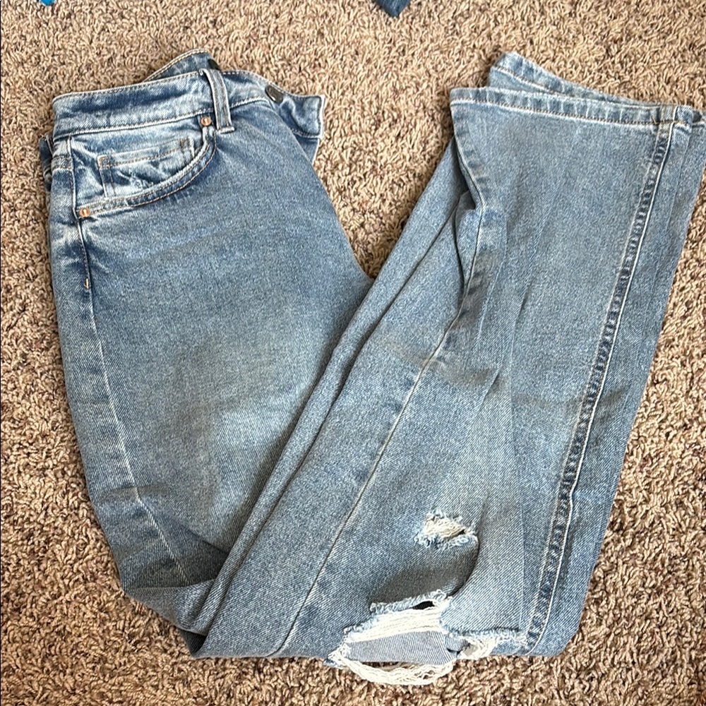 Wild Fable Blue Straight Leg Jeans Distressed Vintage